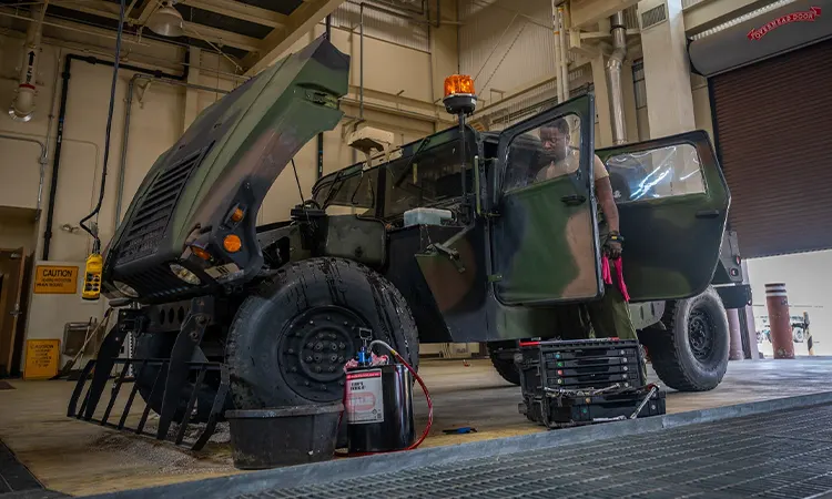Military vehicle maintenance