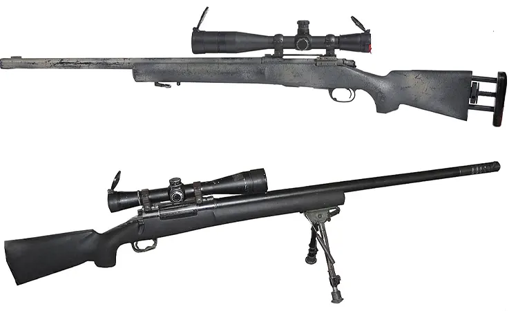 Sniper rifles, sidearms, and automatic weapons from the 20th century