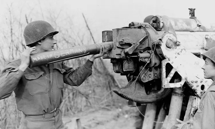 Captured enemy gear from WWII and Cold War conflicts
